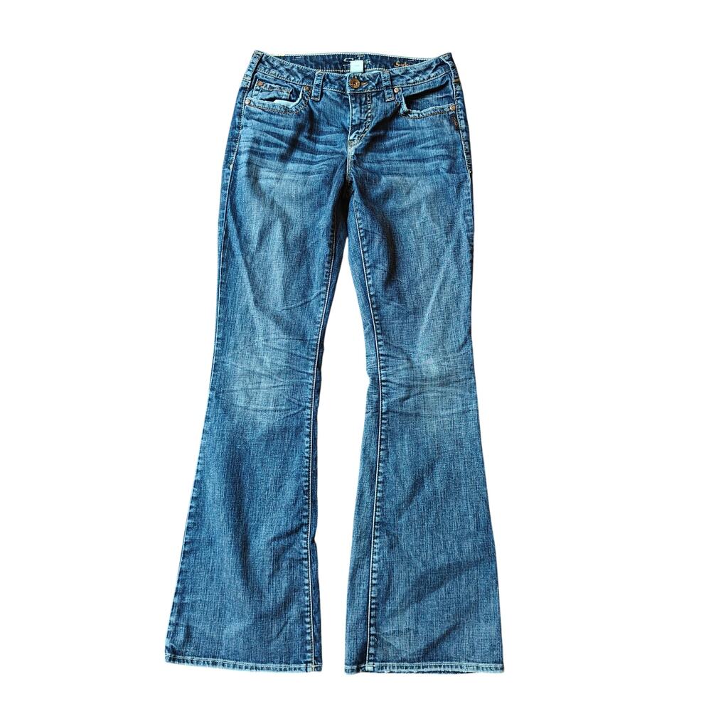 Silver Jeans Suki Flare Jeans W30 L35 Medium Wash Curvy Stretch Denim Boho